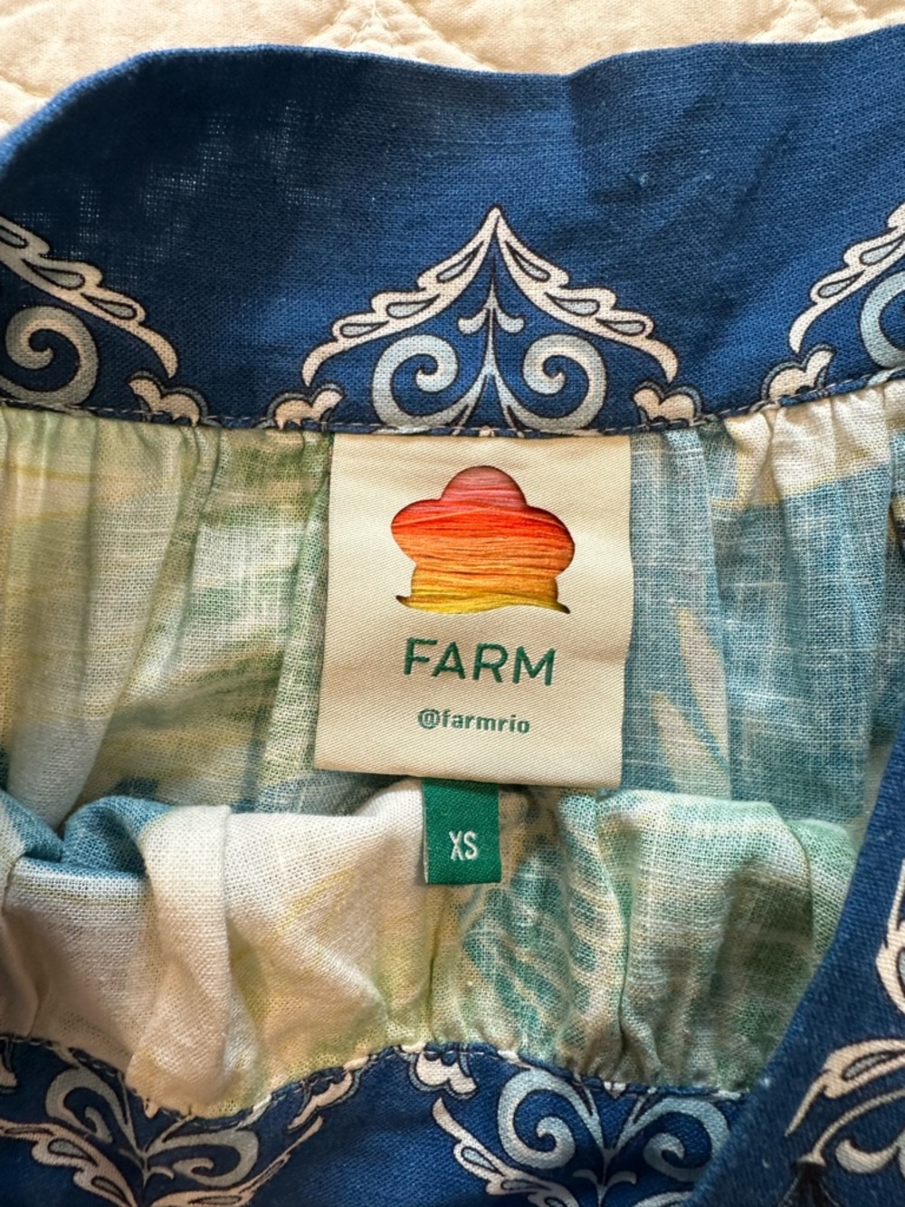 Farm Rio size XS tiered midi skirt in tropical prints - Picture 10 of 14